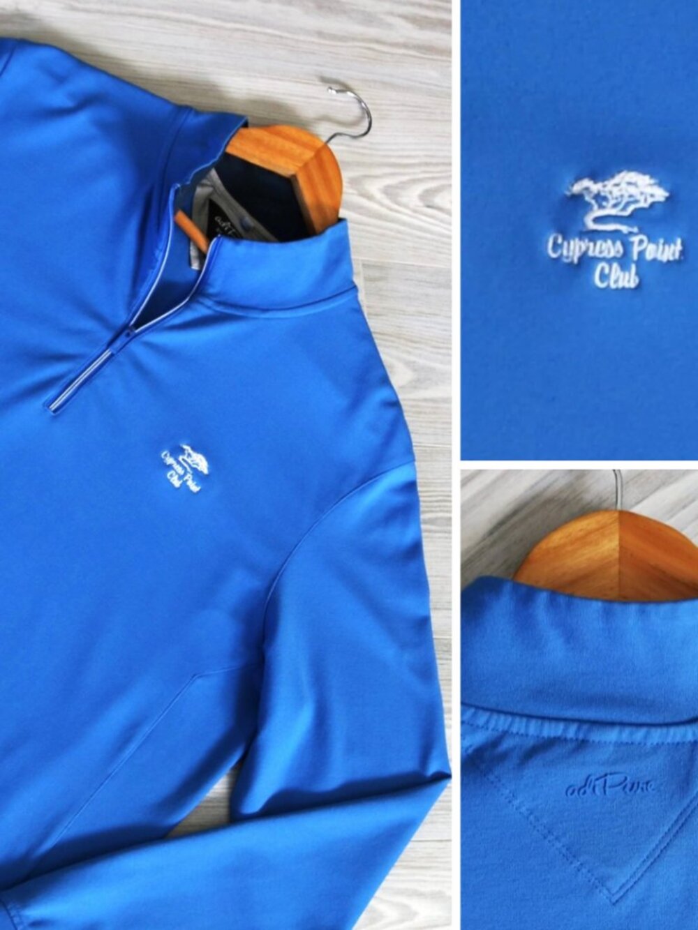 Cypress Point Club 1/4 Zip Men's M Azure adiPure Top 100 Golf Course Pullover